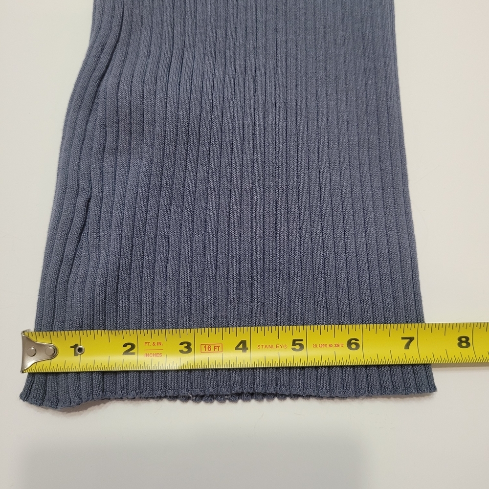 Zara Ribbed Knit Flare Pants - Blue Gray Size M - Picture 9 of 9